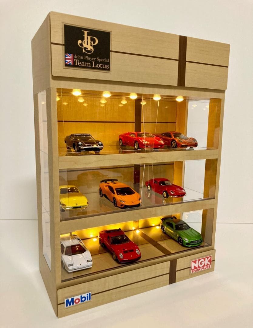 ほどとび・ウォールナット基調・3層式ディスプレーBOX/ ネオジオラマ