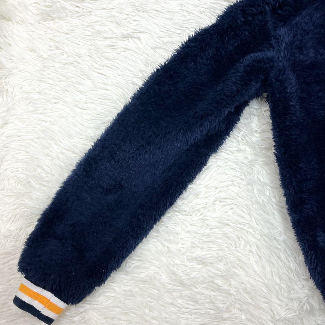 美品 パーリーゲイツ ファー パーカー ジャケット ロゴワッペン リブライン