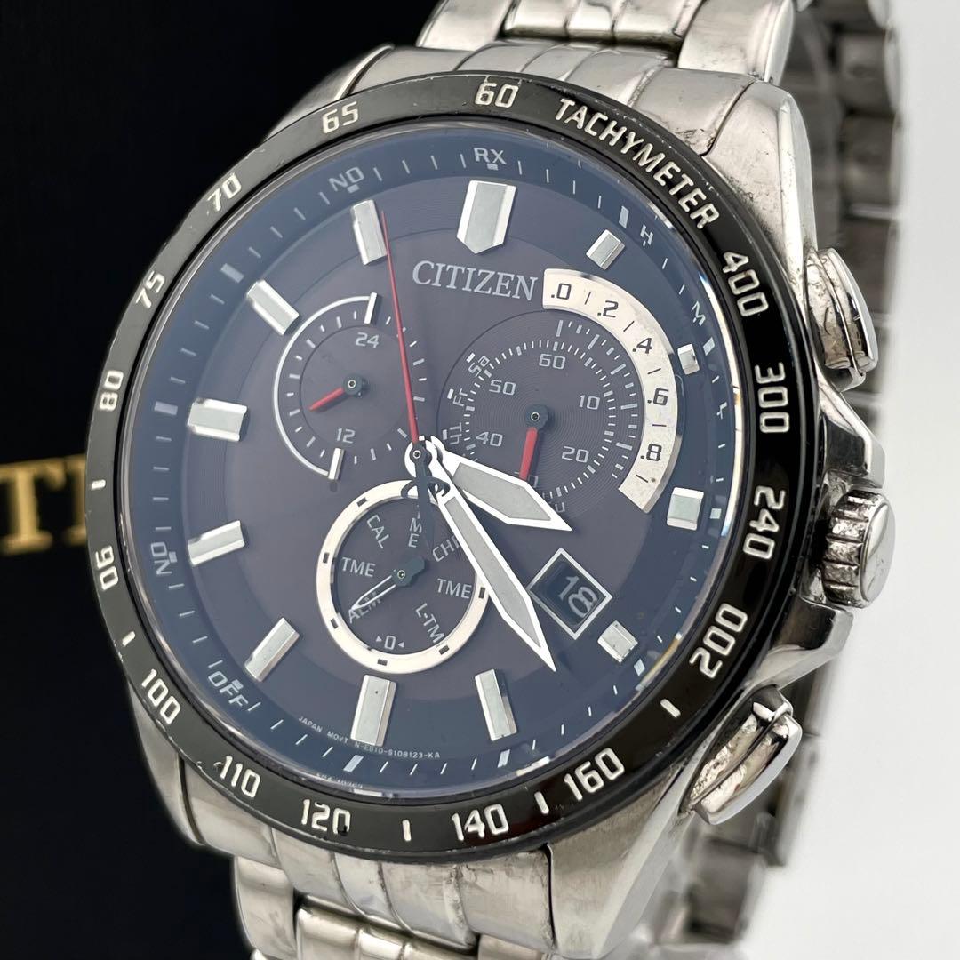 シチズン　エコドライブ　クロノグラフ　電波ソーラー　腕時計　動作未確認