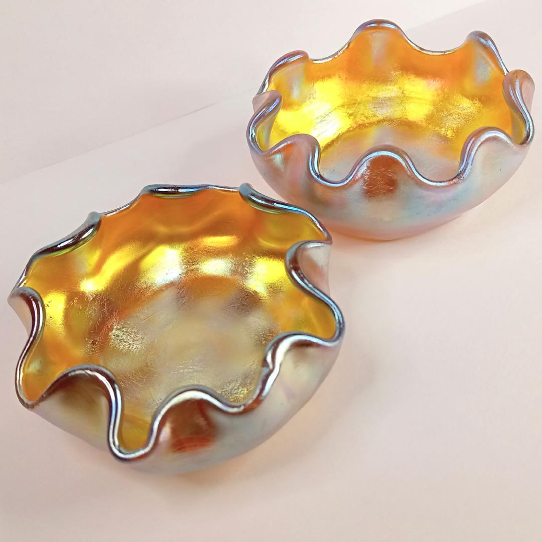 ルイスCティファニー ソルトセラー ファブリルガラス 2つセットq78