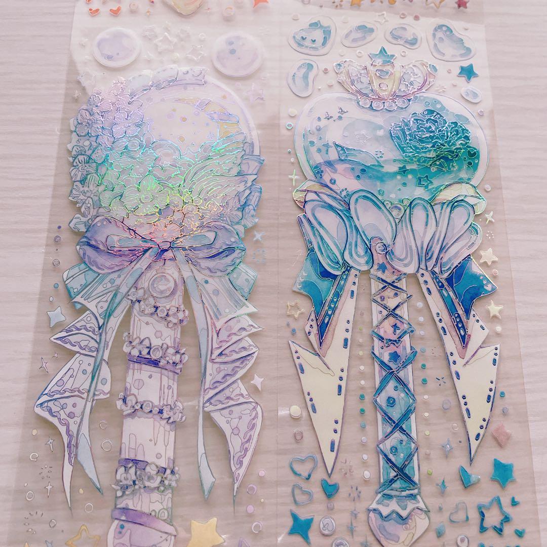 【No.0026】海外マステ　切り売り　镭射银　星舞法棒　ステッキ　魔法　リボン