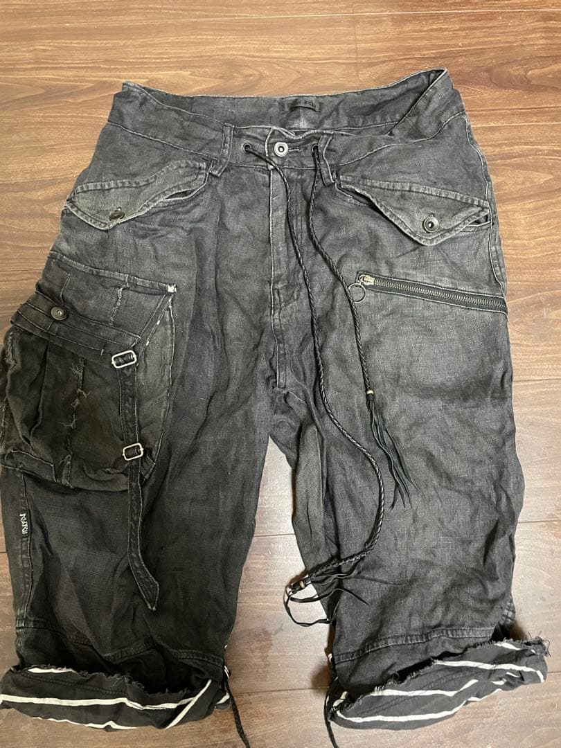 ケムリ kmrii ショーツ　レザー紐　y2k 激レア　クロップドパンツ