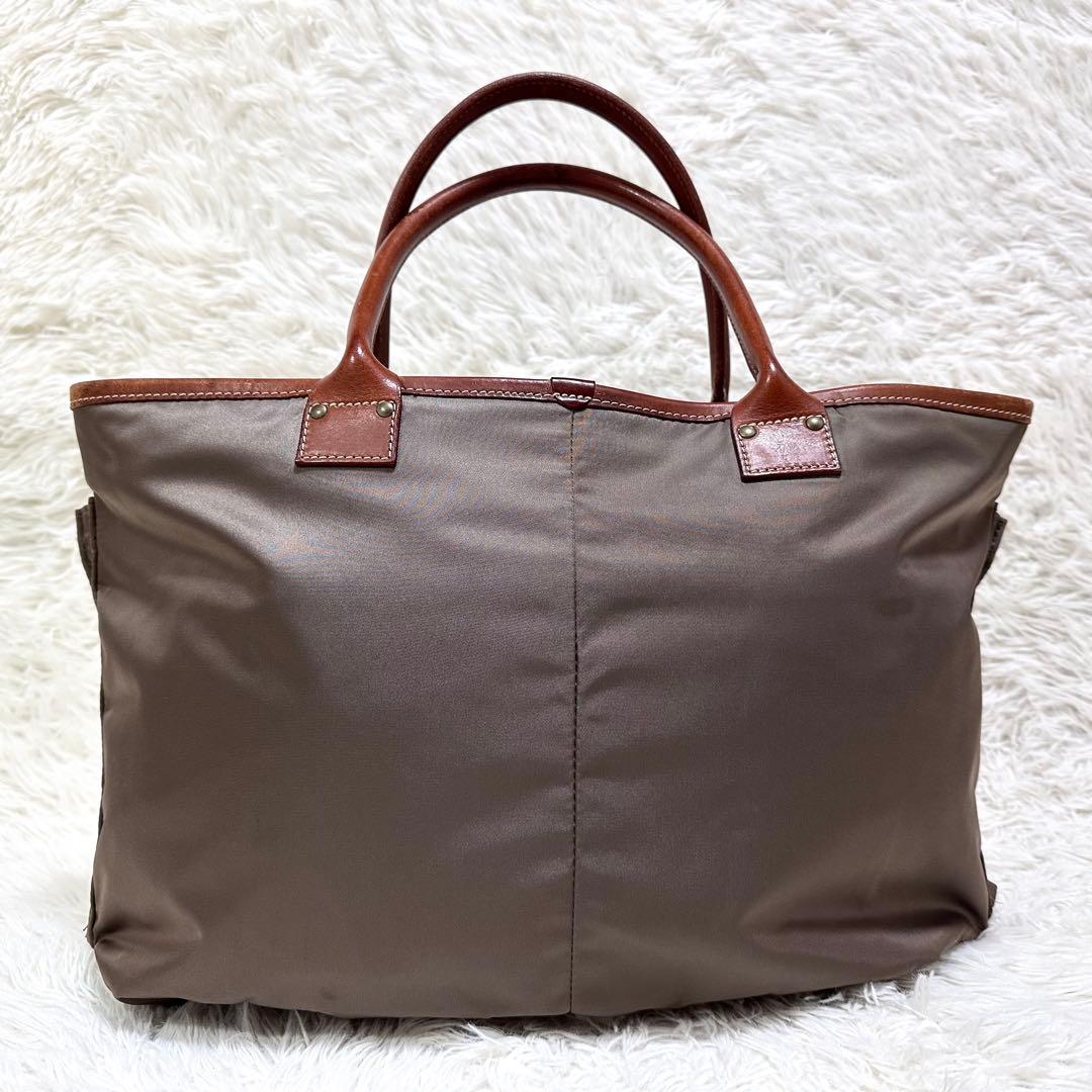 【大容量 A4 PC収納✨】フェリージ ヘルメットバック カーキ 本革 ビジネス