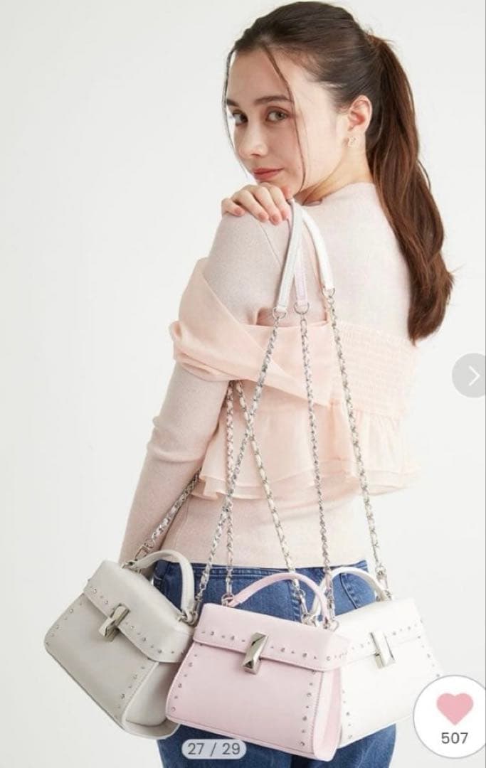 CELFORD セルフォード リュタン　スタッズ　ショルダー　グレージュ