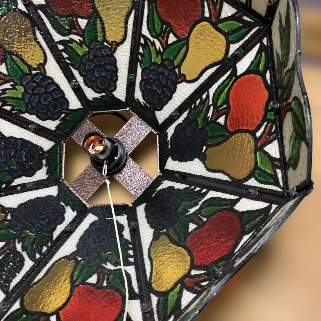 ステンドグラス風ペンダント照明（引掛シーリング式、取付具付き）