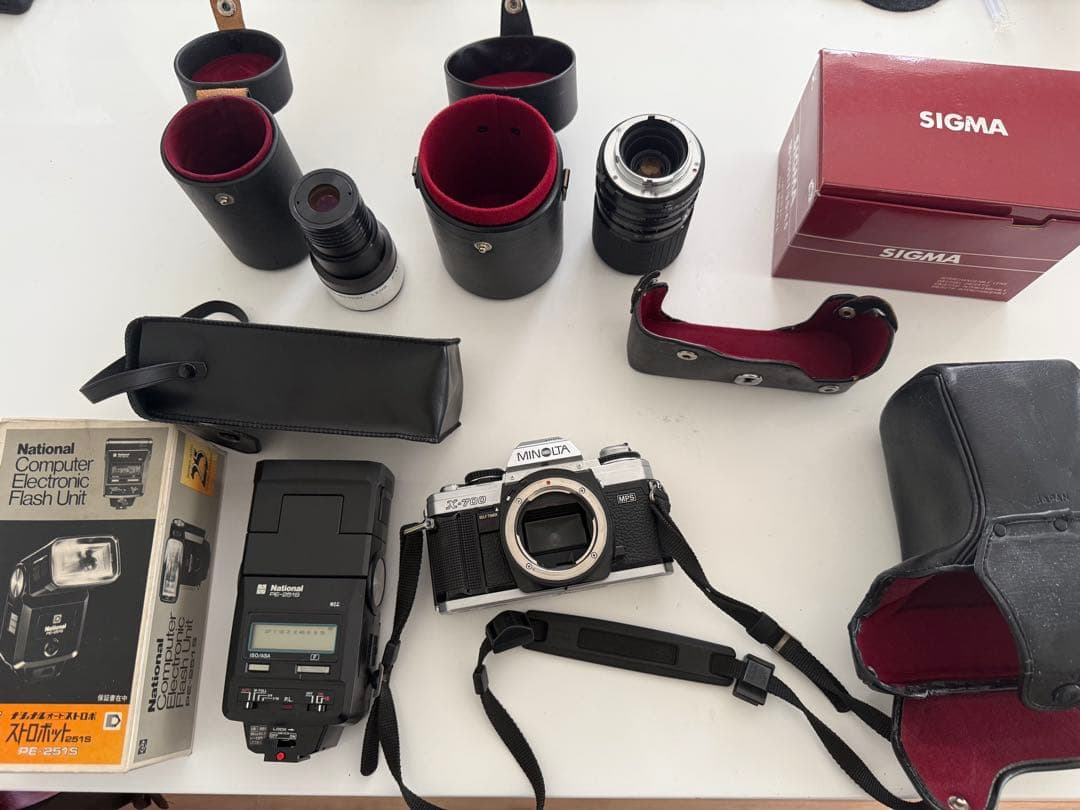 【動作済み】Minolta X-700 一眼レフカメラ レンズ ストロボセット