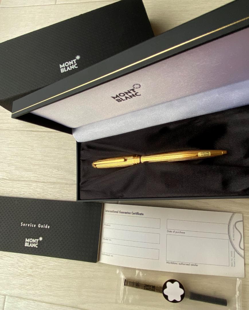 未使用に近い モンブラン ソリテール シルバー ゴールド ボールペン 付属品付き