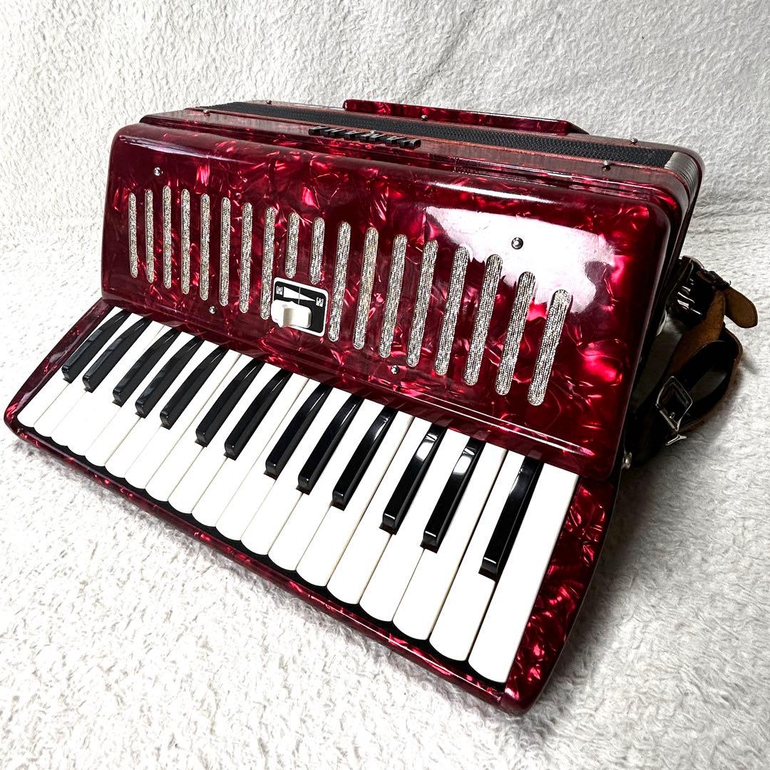 YAMAHA ヤマハ アコーディオン S-32 レッド 純正ケース付き