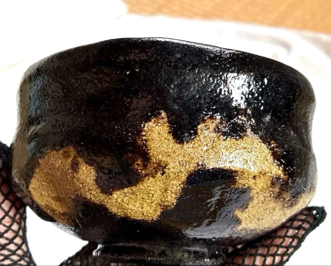 ✨美品✨黒楽『あら磯』茶盌　のんこう写『伊東桂楽 造』✨共箱　外箱　共布　歴栞