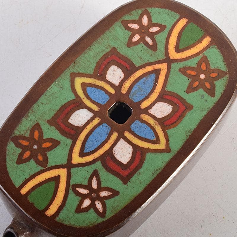 書道具　銅器七宝　水滴　共箱　V　8289