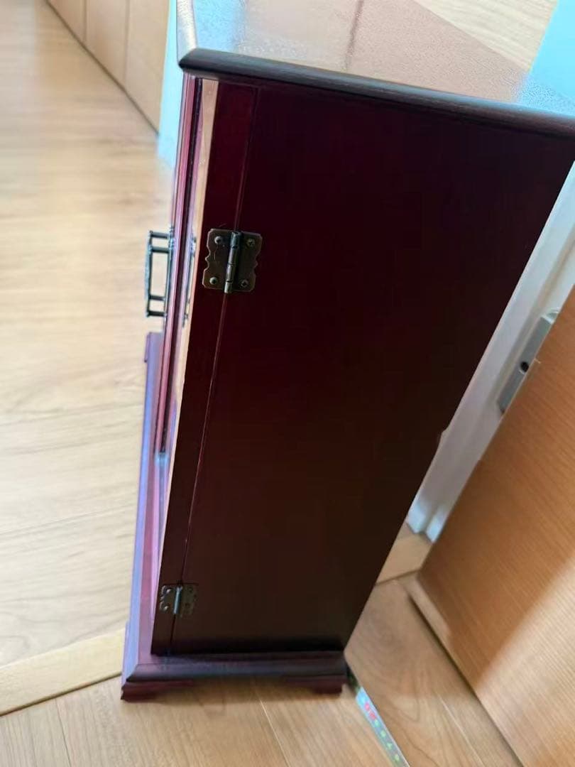 木製ガラスキャビネット飾り棚小型収納棚 昭和レトロ