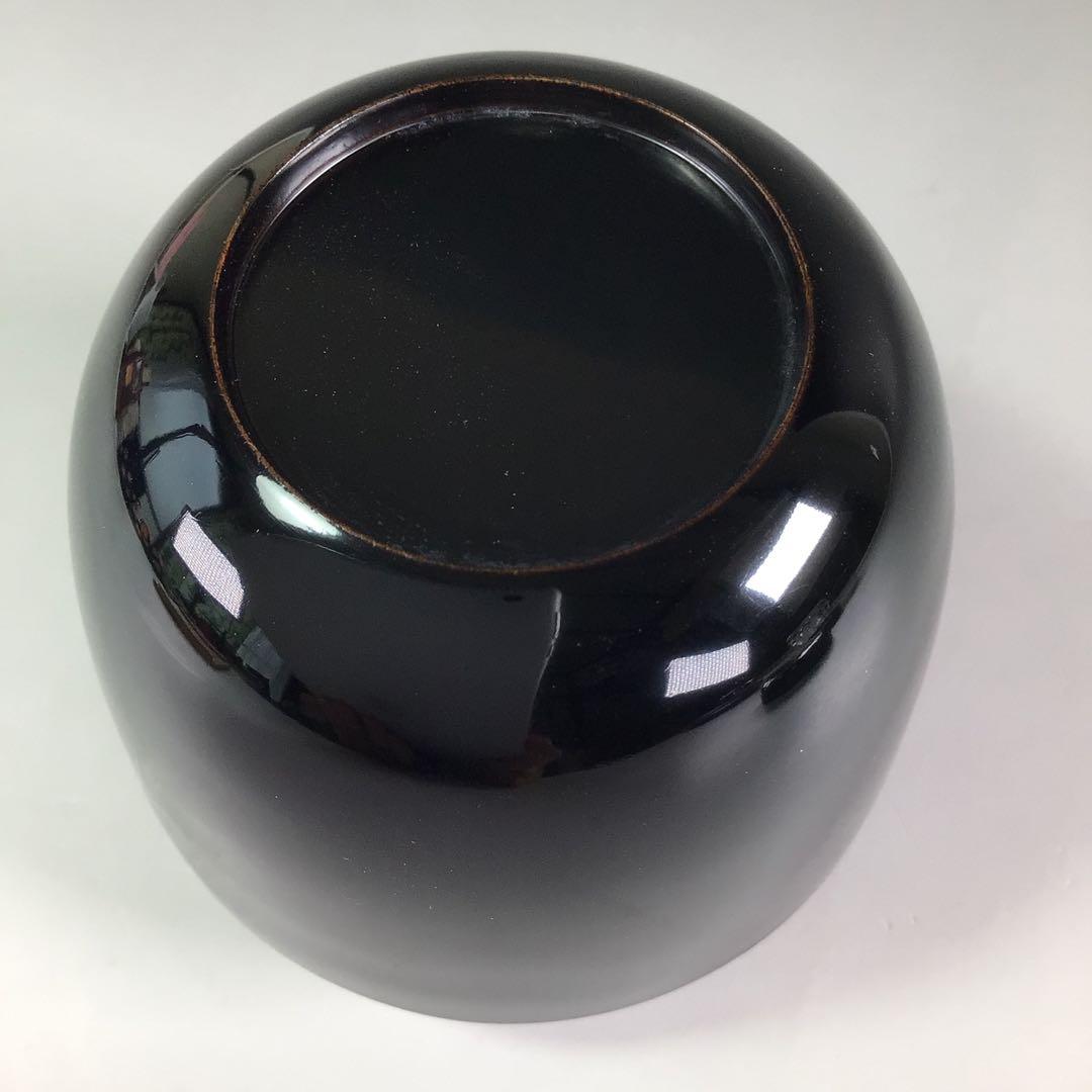 Ｒ３８９　棗　『岡本陽斎作』『大徳寺　松長剛山　箱書』『菊蒔絵』『大棗』　共箱