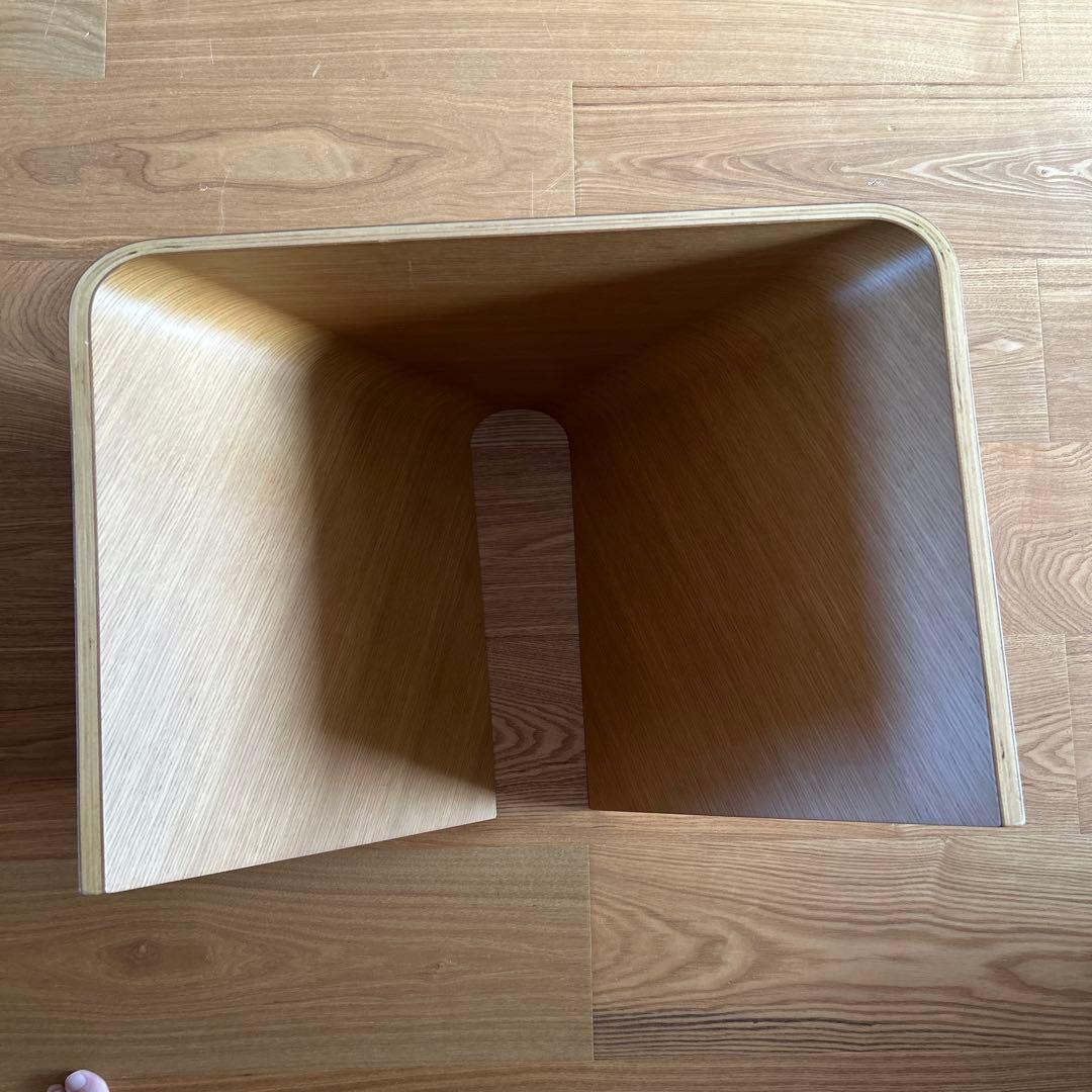 無印良品　重なるテーブルベンチ　オーク材　成形合板　廃盤　入手困難