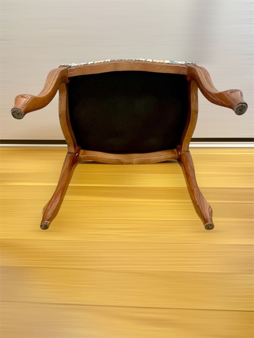 イタリア製 猫足スツール クラッシックデザイン 布貼