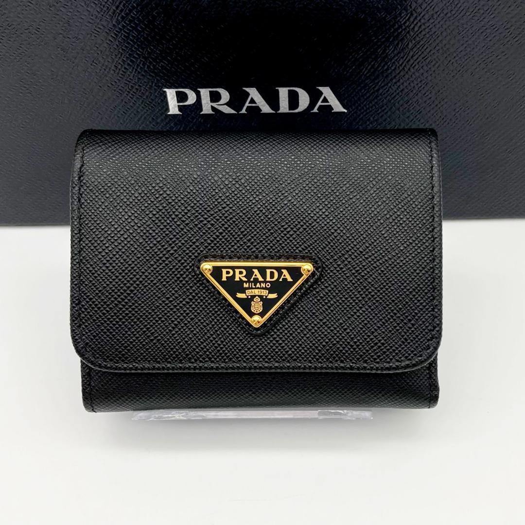 IC　プラダ　三つ折り財布　サフィアーノ　トライアングル　1MH043　766
