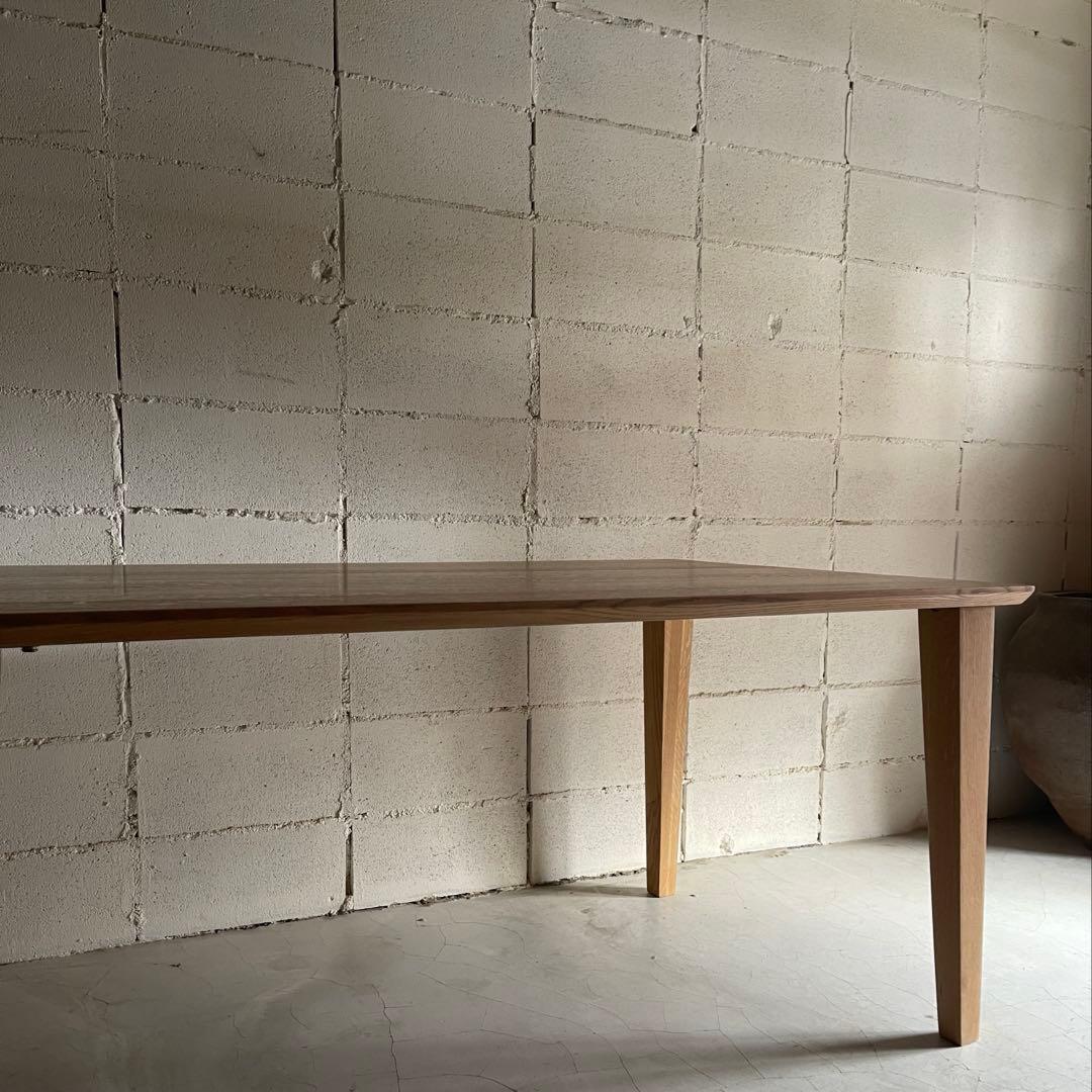 美品　大塚家具　天然木オーク材無垢　ダイニングテーブル　テーパー角脚　W1500