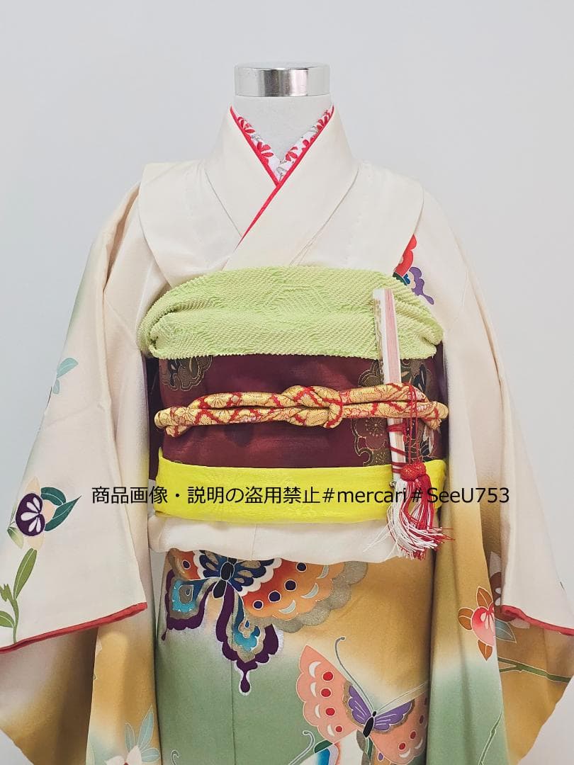 七五三　7歳　正絹　ちりめん　着物　セット　女の子 *c46