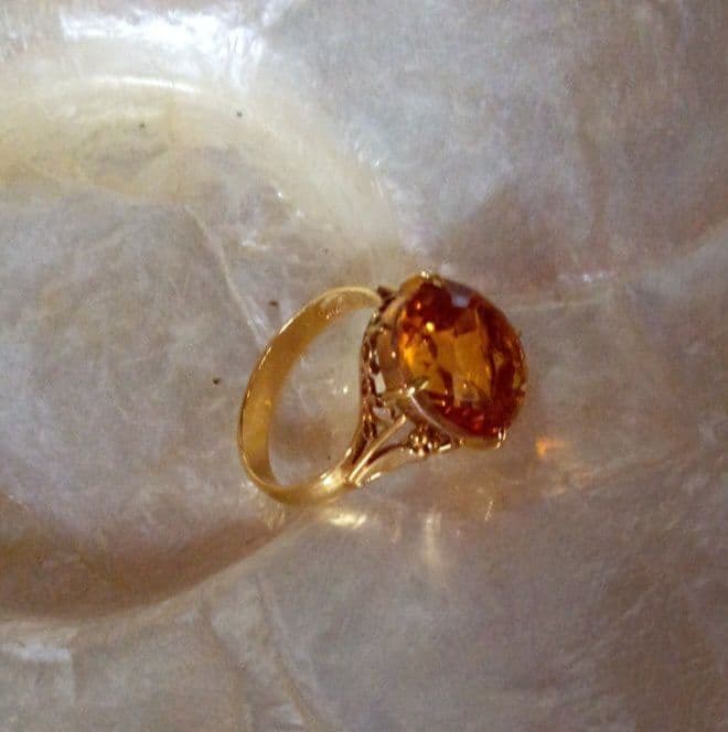 未使用 トパーズ　K18 リング