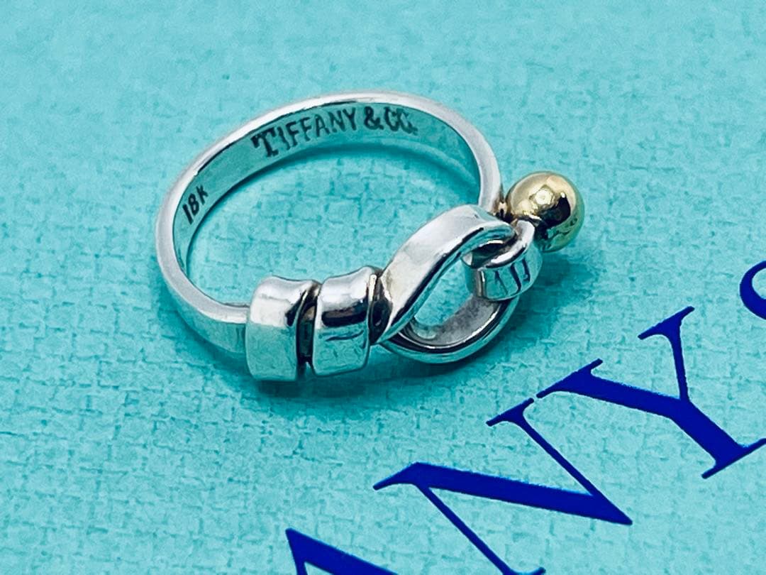 c888 ティファニー　フック&アイ　リング　K18 750/925 約7.5号