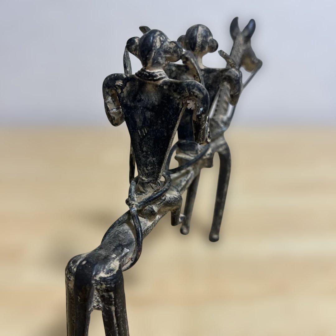 アフリカ工芸品　『馬と戦士たち』　アンティーク　1900年代初頭　干支