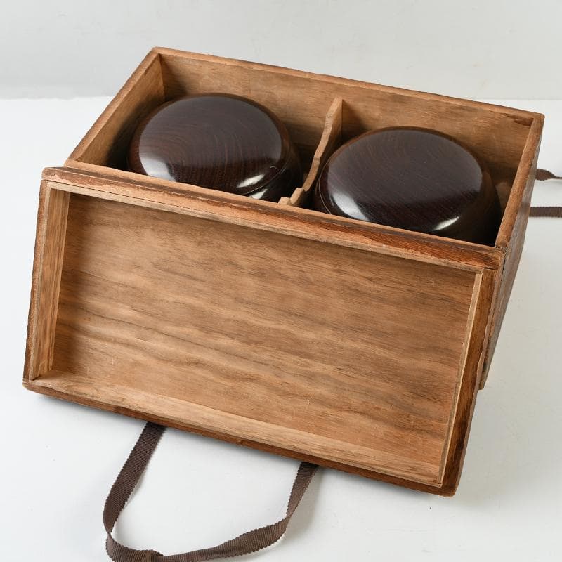 囲碁　碁石　本蛤碁石　那智黒碁石　碁笥　一套　時代箱付　H　R9082