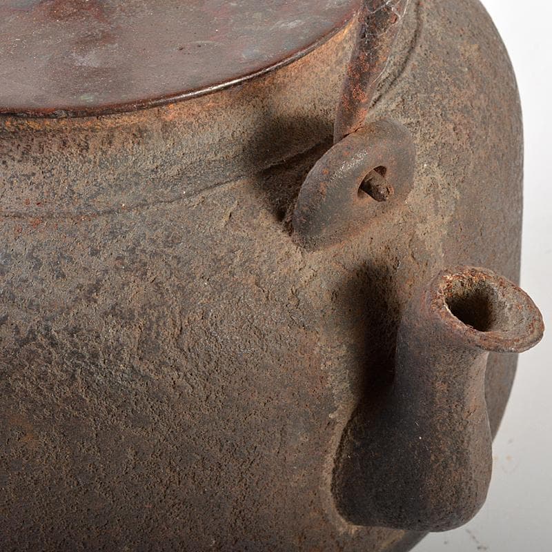 煎茶道具　手取釜　鉄瓶　鉄釜　時代箱付　C　R7077B