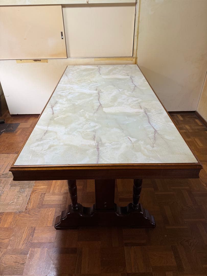 【O-1690】ナガノインテリア ダイニングテーブル 昭和レトロ