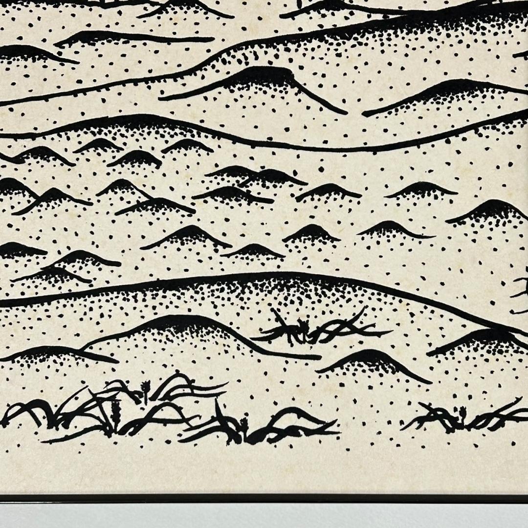 新品　未使用　山下清　鳥取砂丘　版画 複製画　　清美社　絵画
