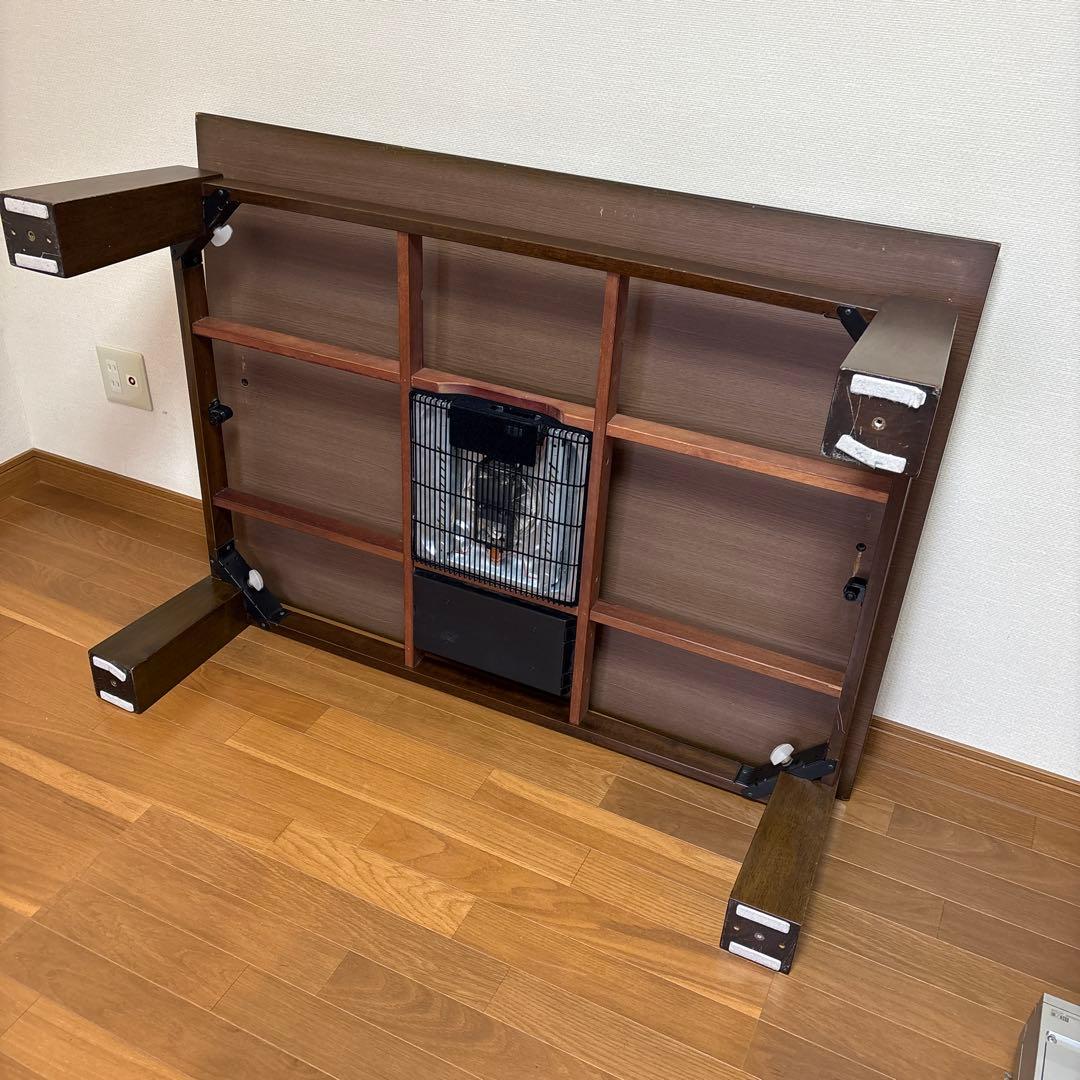 送料、設置込み！テーブルマット付き！長方形こたつ 木製 アンティーク