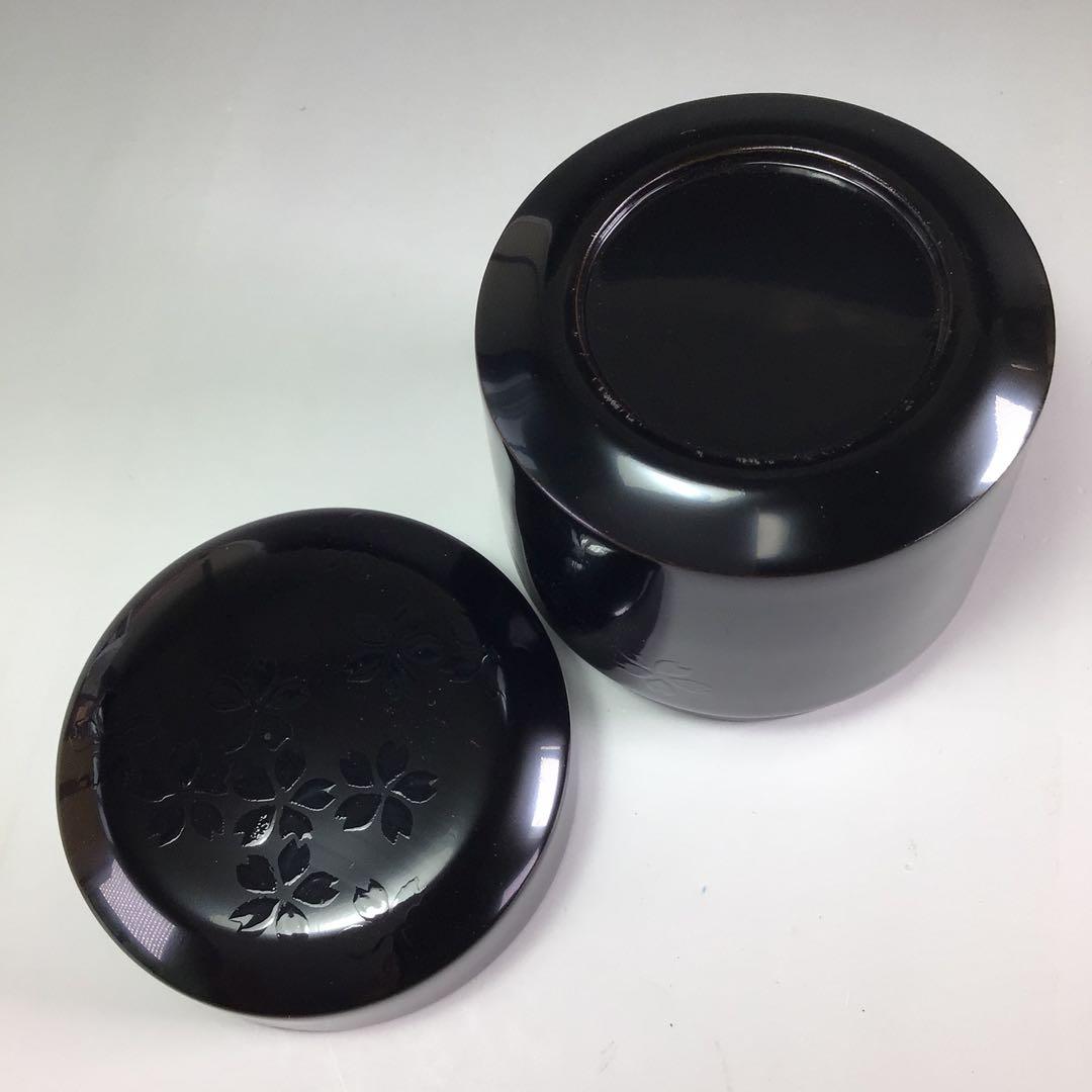 Ｒ５６５　四季棗　『塗師　峯清作』『夜桜　朝顔　稲雀　松喰鶴』　共箱　茶道具