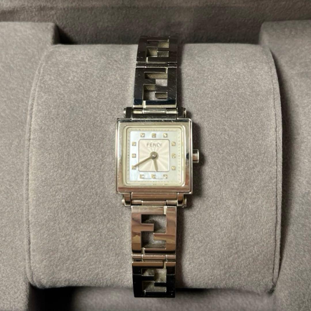 FENDI クアドロ 12Pダイヤ ウォッチ レディース 腕時計 電池交換済み