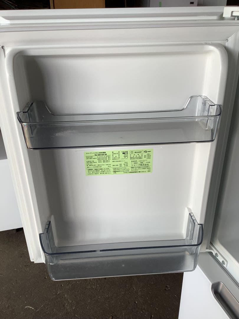 かきごおり シャープ 2ドア冷蔵庫SJ-GD15H-W 152L 21年製
