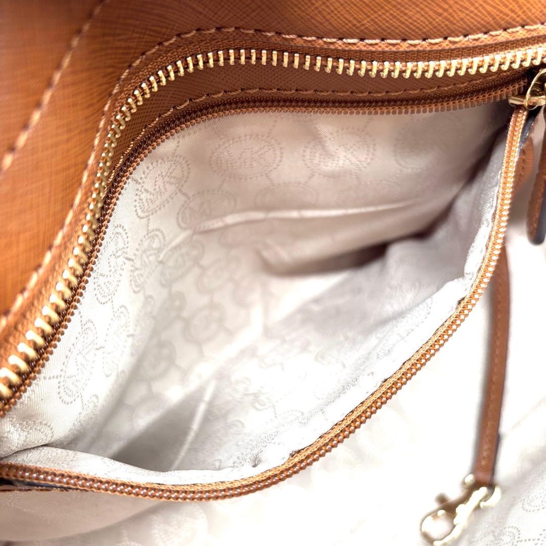 未使用に近い マイケルコース 2way ショルダーバッグ レザー ロゴ ブラウン