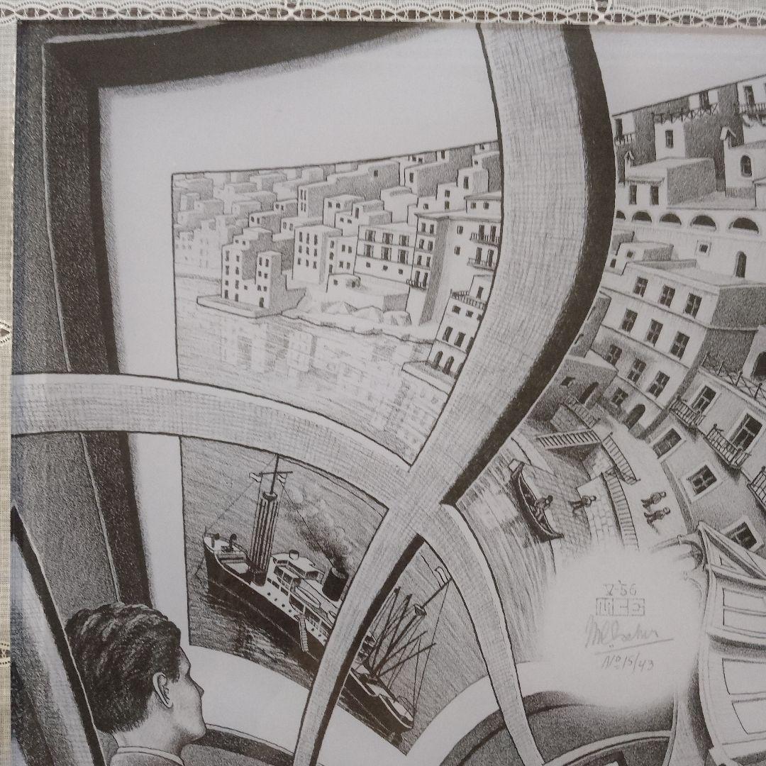 エッシャー Escher　リトグラフ『版画のギャラリー』アクリル板画　1956年