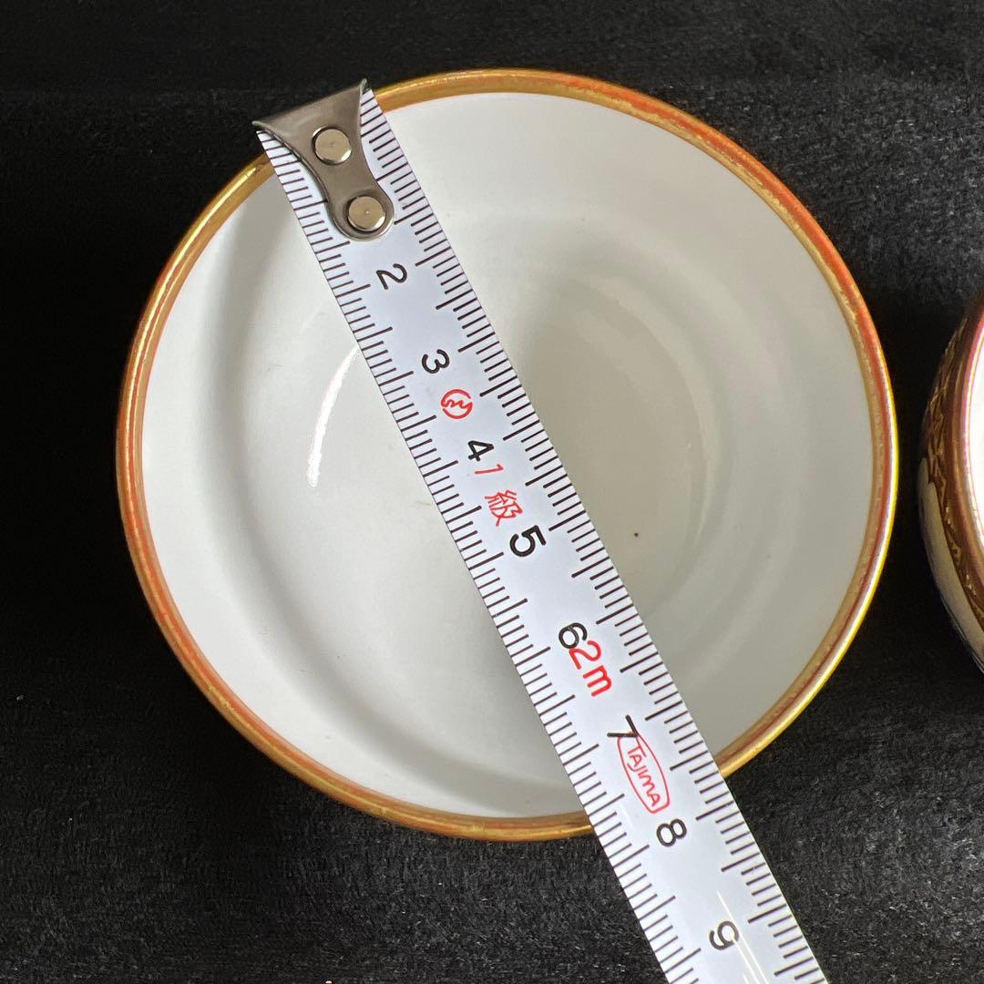 明治時代　九谷焼　金蘭手人物画煎茶器セット　木箱　東Y8-0108☆2Fトヒサカ