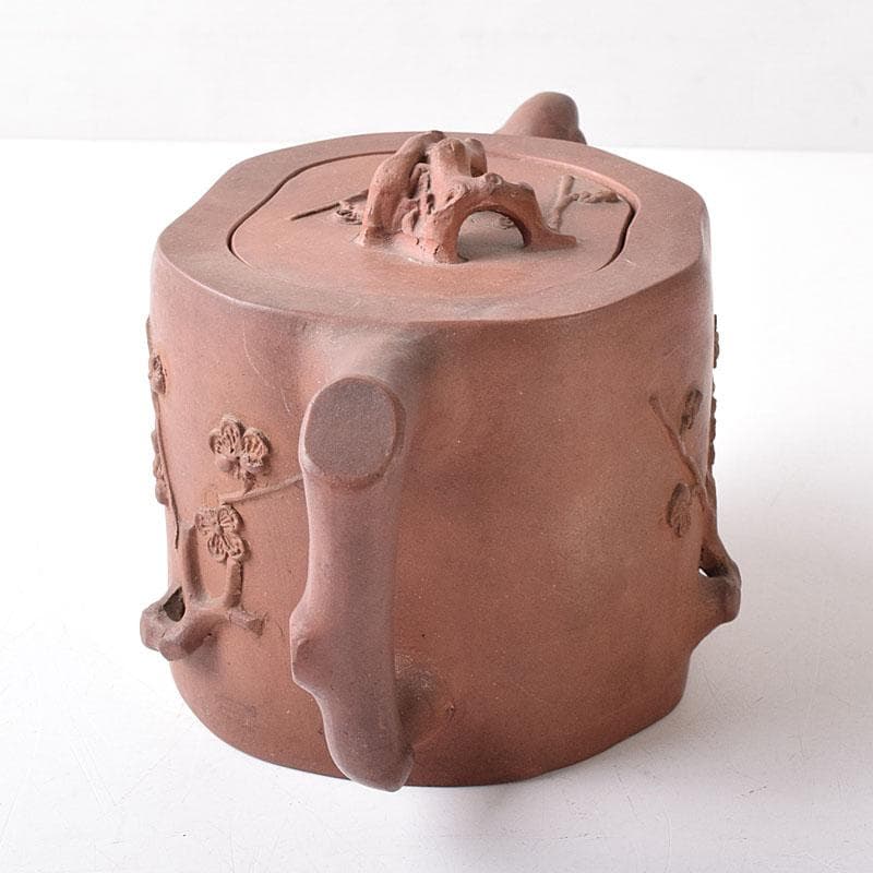 中国　紫砂　朱泥　梅文　急須　茶壷　在銘　M　R8774