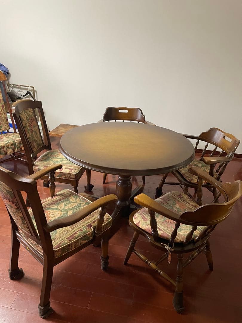 飛騨産業 キツツキ ダイニングテーブル チェアセット 丸テーブルのみ