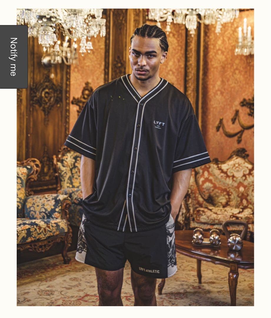 LYFT ATHLETIC メッシュベースボールシャツ ブラック