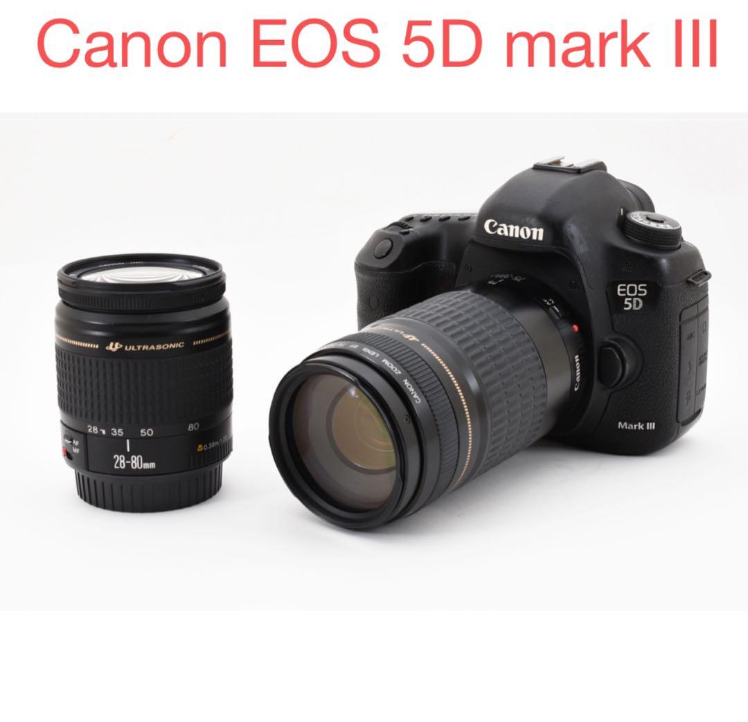 保証付き/Canon EOS 5D MarkIII標準&望遠ダブルレンズセット