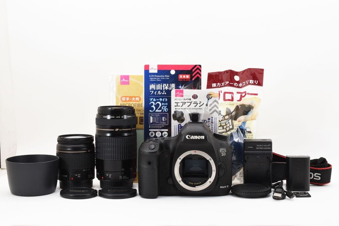保証付き/Canon EOS 5D MarkIII標準&望遠ダブルレンズセット
