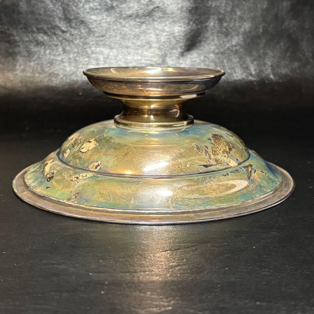 ★金属工芸/銀製！脚付 ボウル！器！箱付！刻印あり！★