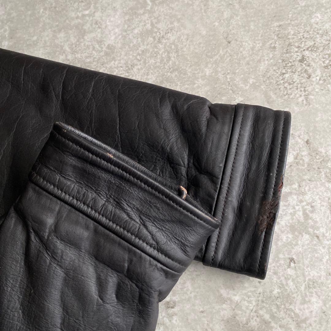 革質 極上 90s 00s GAP 茶芯 レザー ジャケット XL 黒 ブラック