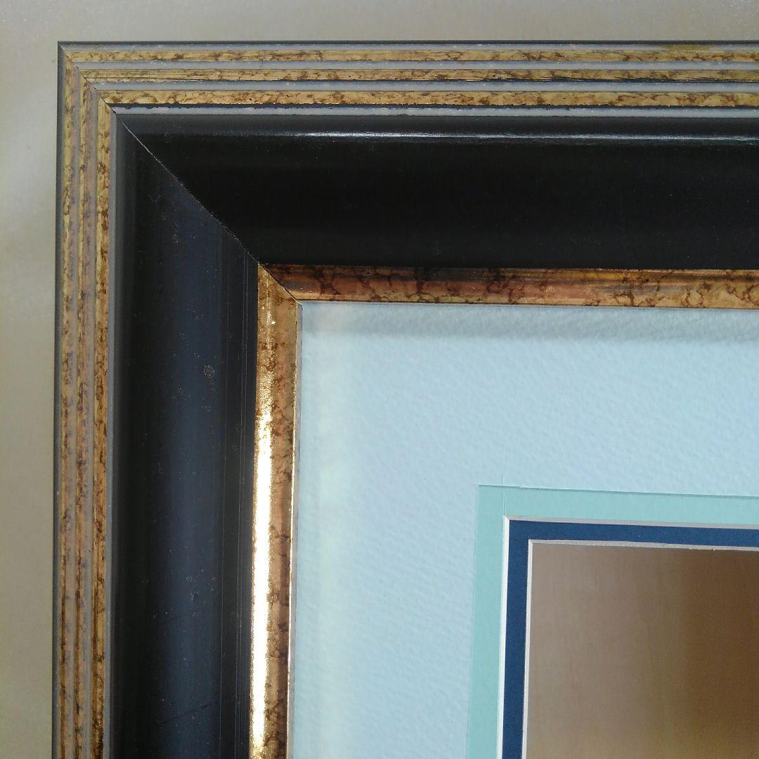 特価　３AP用　超厚額　黒 　ブルーマット　No.60230　シャドーボックス