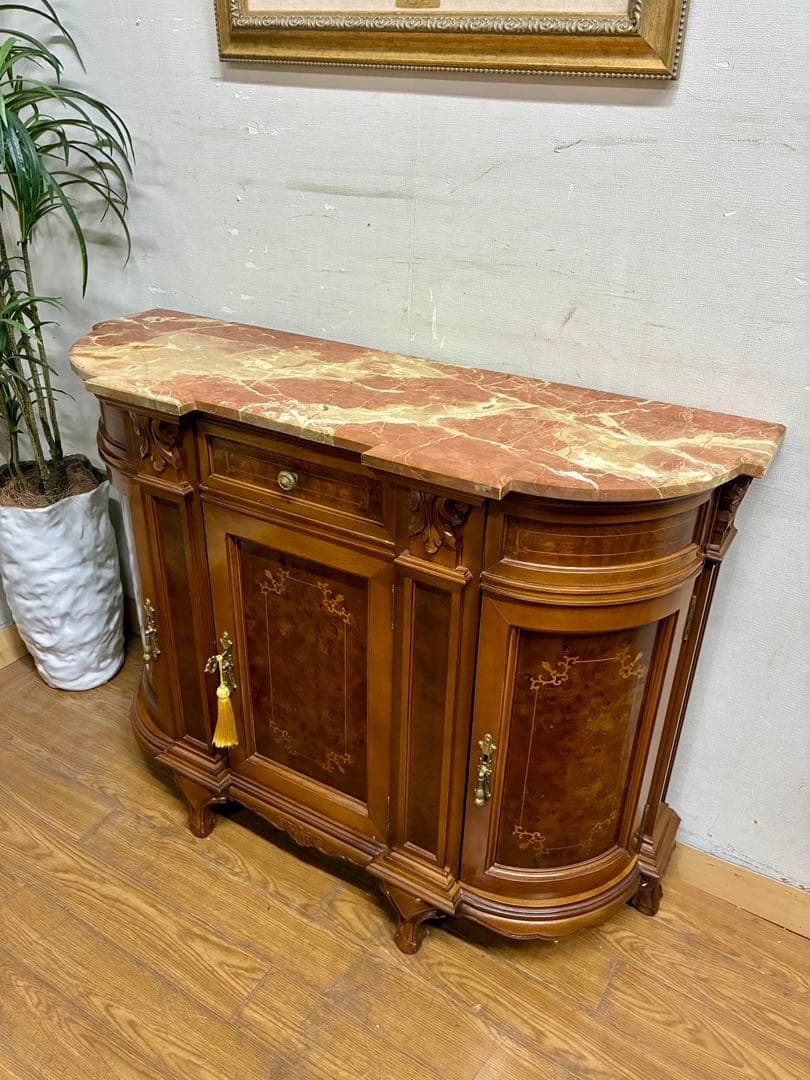 管396☆イタリア製☆アンティーク☆ヴェローナクラシック☆大理石☆サイドボード