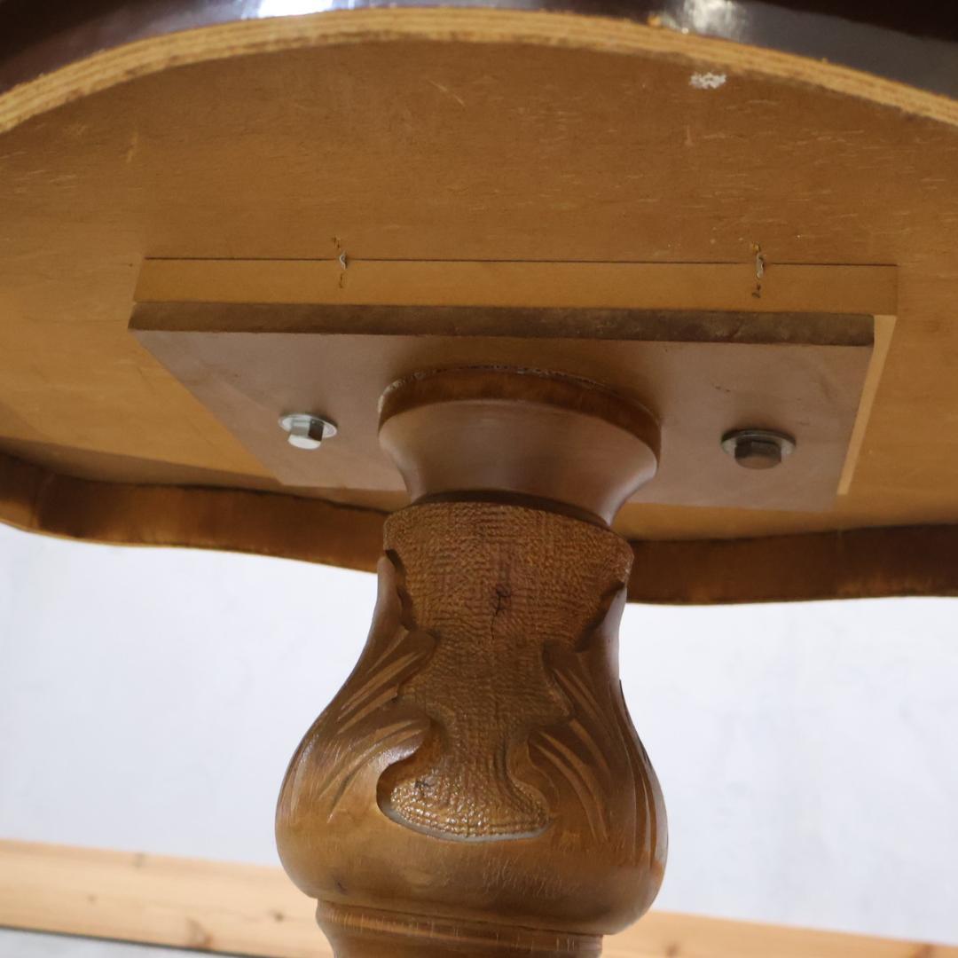 アンティーク調 カフェテーブル 円形 ロココ調 象嵌細工 エレガント 洋風