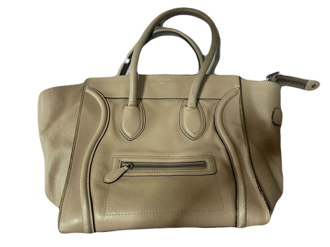 CELINE ラゲージミニ ハンドバッグ ベージュ 大容量　A4可能