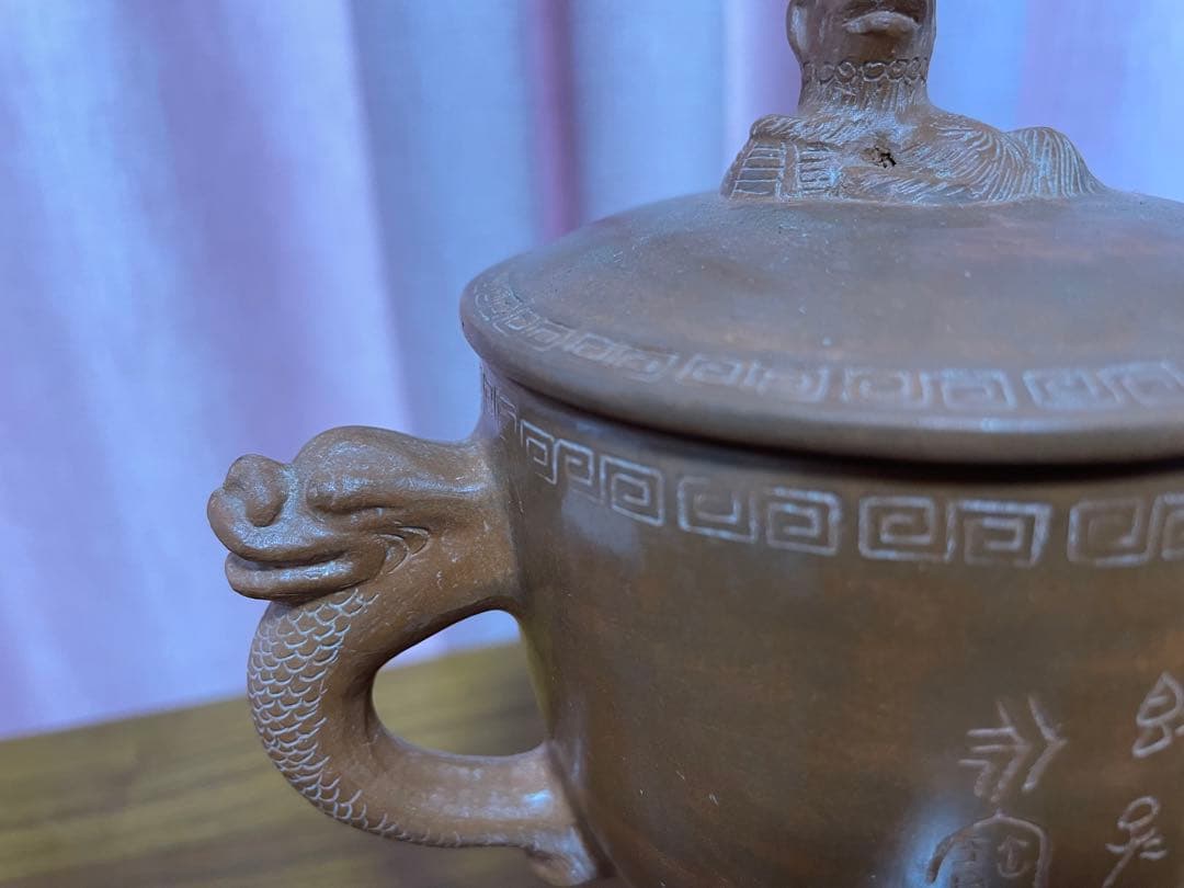 中国美術　朱泥　置物