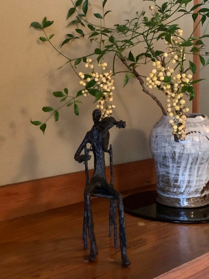 室内楽の情景 ヴァイオリン奏者 オブジェ　重厚 置物　ヴィンテージ