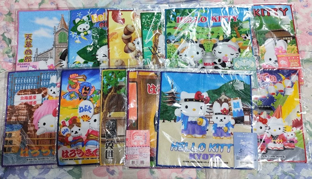 平成レトロ　観光地　ご当地キティ　ハローキティ タオル 11枚セット