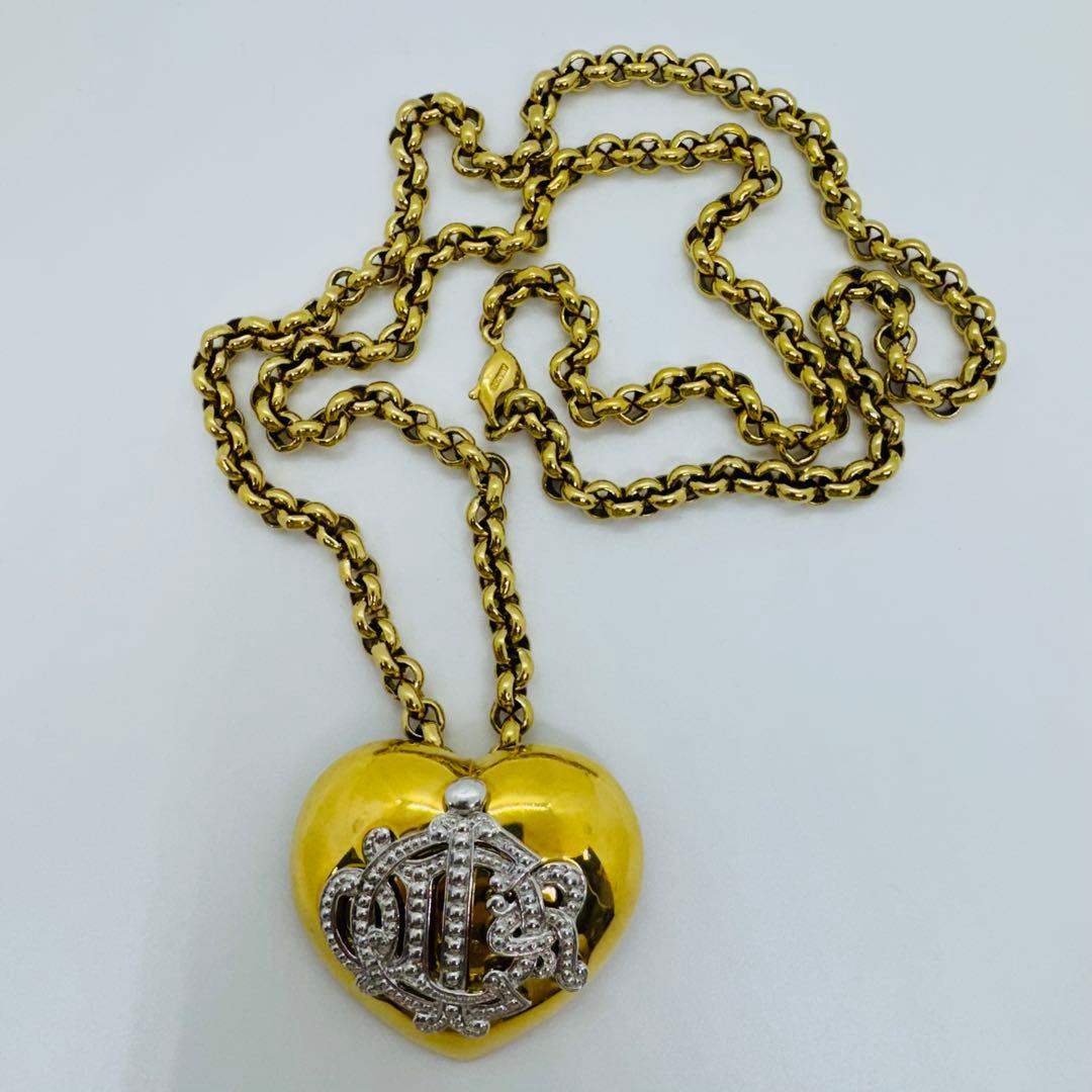 ✨Dior✨希少✨旧ロゴ✨モノグラム✨シルバーゴールド✨3Dハート✨ネックレス✨